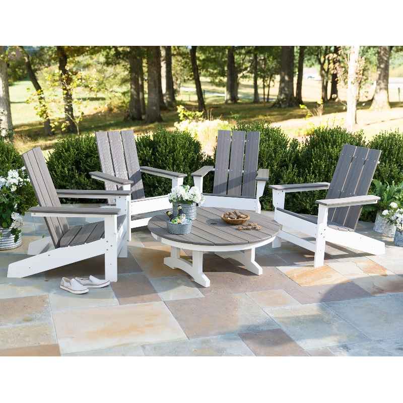 May River Outdoor Seating 5-Piece Conversation Set (coastal gray/white)